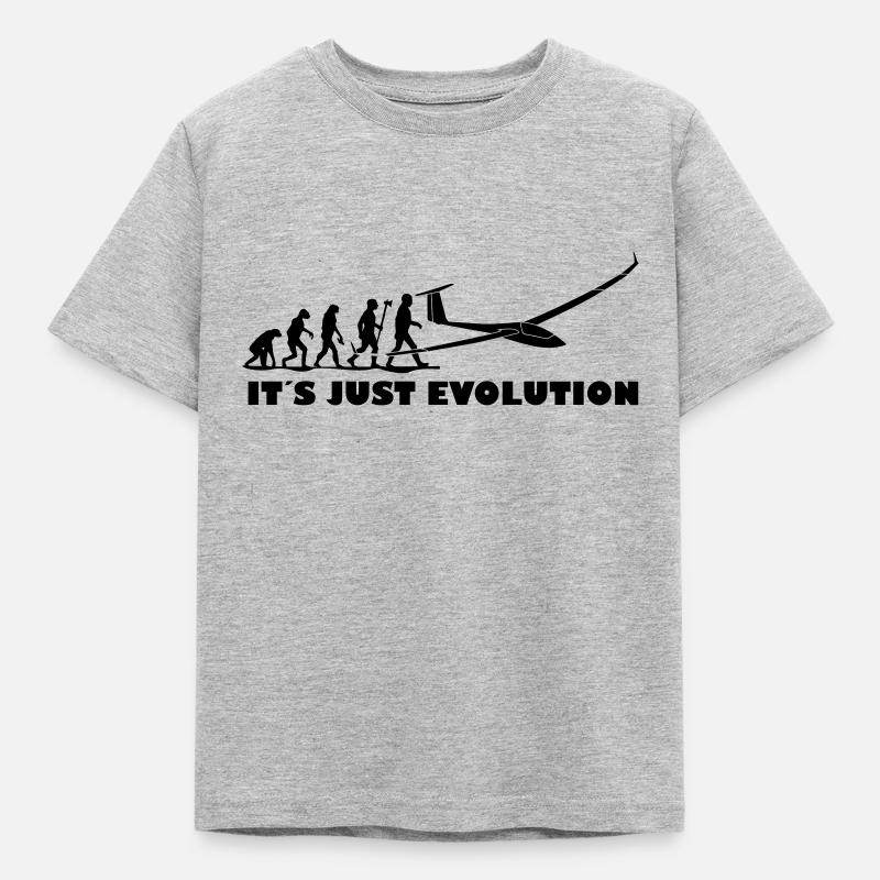 evolution gliding glider pilot - Kids' T-Shirt - heather grey