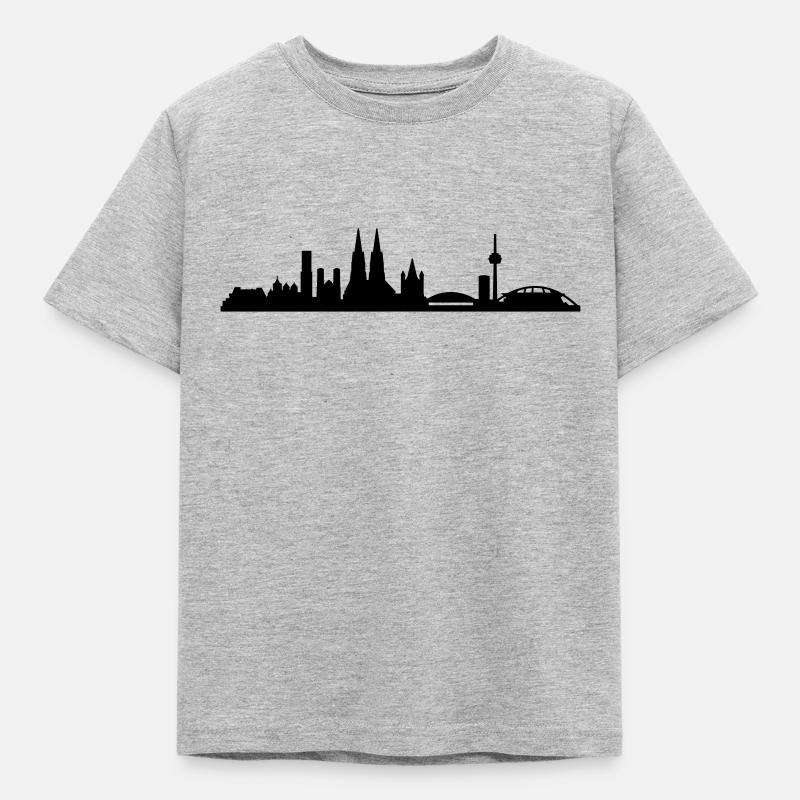 Skyline - Köln - Kinder T-Shirt - Grau meliert