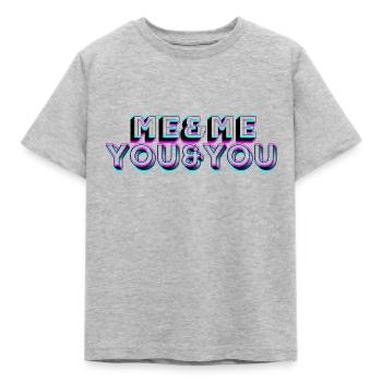 Me&Me You&You - Kids' T-Shirt - heather grey - Front - AI Model Kid Male (0cm)