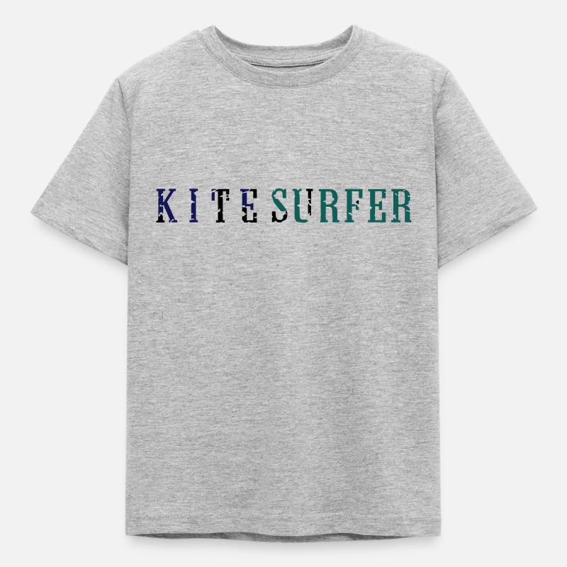 kitesurfer_vec_3 de - Kinder T-Shirt - Grau meliert