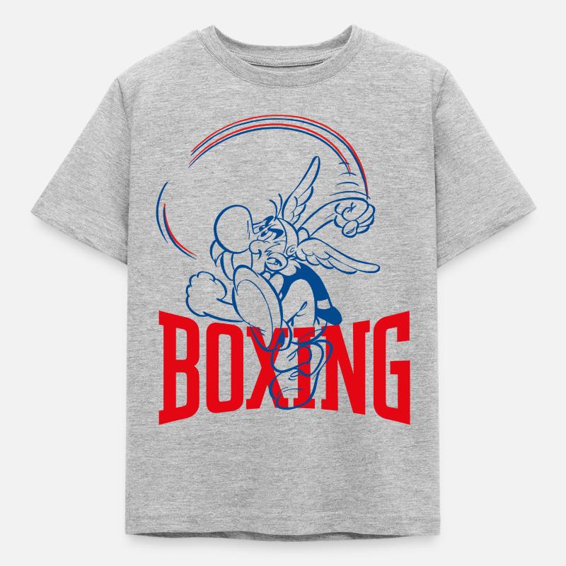 Asterix & Obelix Asterix boksdesign - Børne-T-shirt - grå meleret