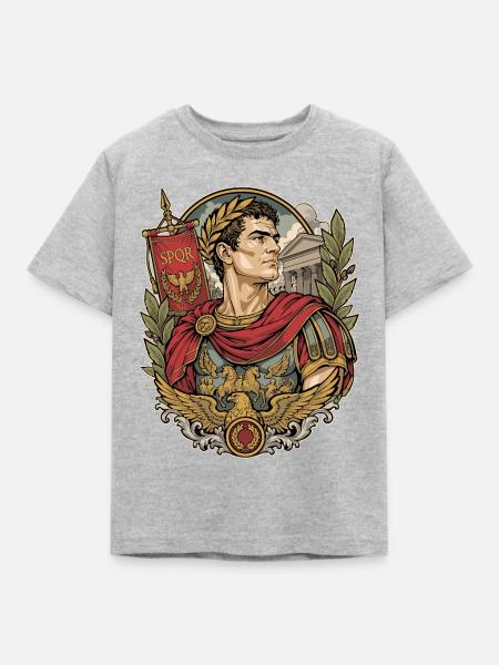 Römischer Kaiser - Kinder T-Shirt - Grau meliert