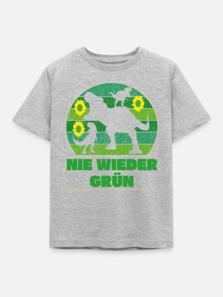 Anti Grünosaurus T-Shirt - Kinder T-Shirt - Grau meliert