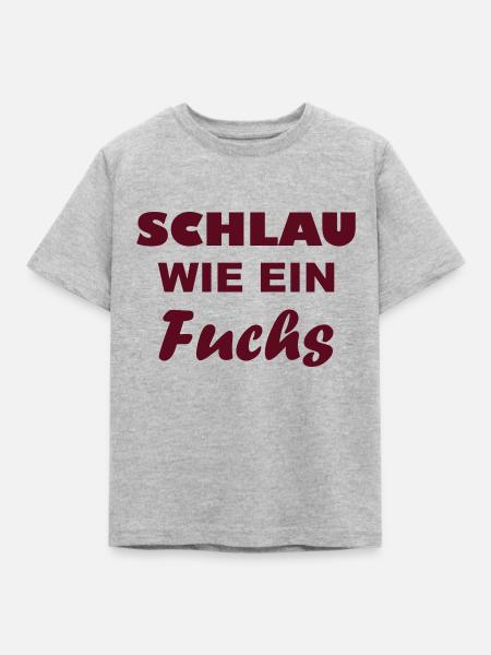 Schlau wie - ein Fuchs - Kinder T-Shirt - Grau meliert
