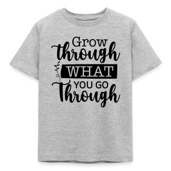 Grandir à travers ce que vous traversez - T-shirt Enfant - gris chiné - Devant - AI Model Kid Male (0cm)