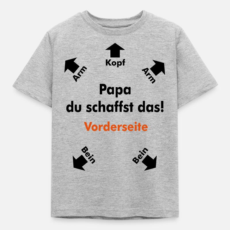 Papa, du schaffst das! - Kinder T-Shirt - Grau meliert