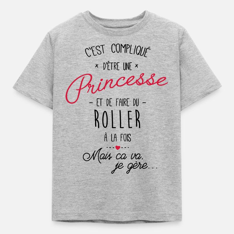 princesse et Roller - T-shirt Enfant - gris chiné