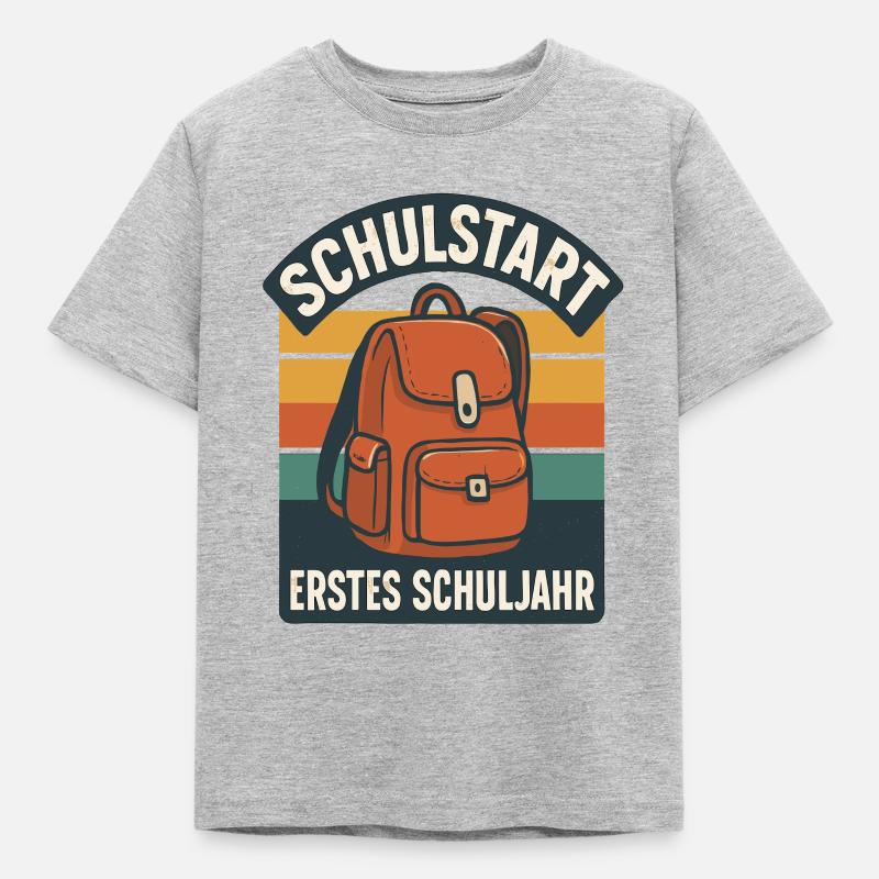 Grundschule Einschulung Schulstart Schule - Kinder T-Shirt - Grau meliert