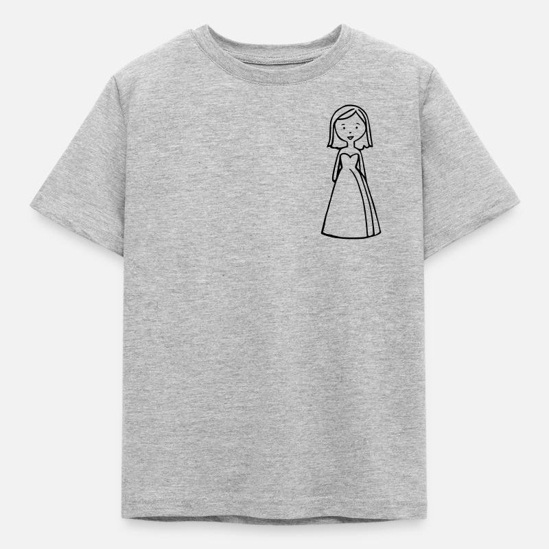 Comic Braut – Witziges Hochzeitsmotiv - Kinder T-Shirt - Grau meliert