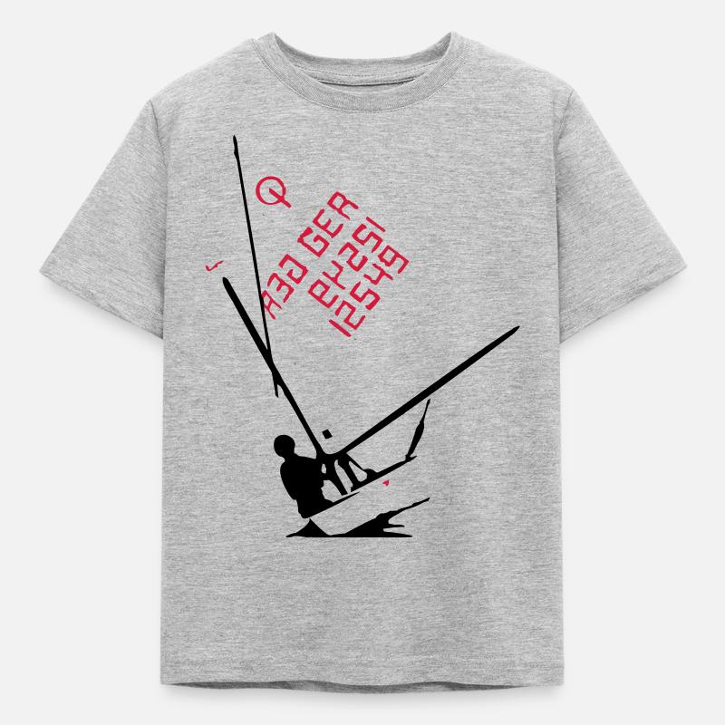 Opti sailing - Kinder T-Shirt - Grau meliert
