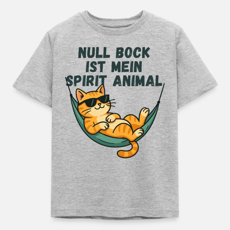 Katze Hängematte Spirit Animal - Kinder T-Shirt - Grau meliert