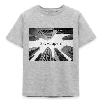 Skyscrapers - Kids' T-Shirt - heather grey - Front - AI Model Kid Male (0cm)