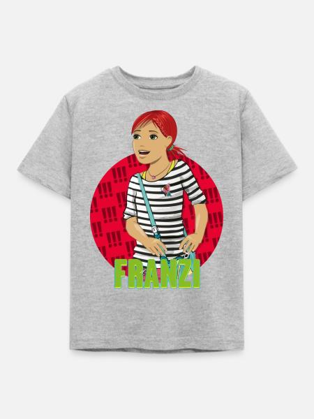 Die Drei !!! Franzi - Kinder T-Shirt - Grau meliert