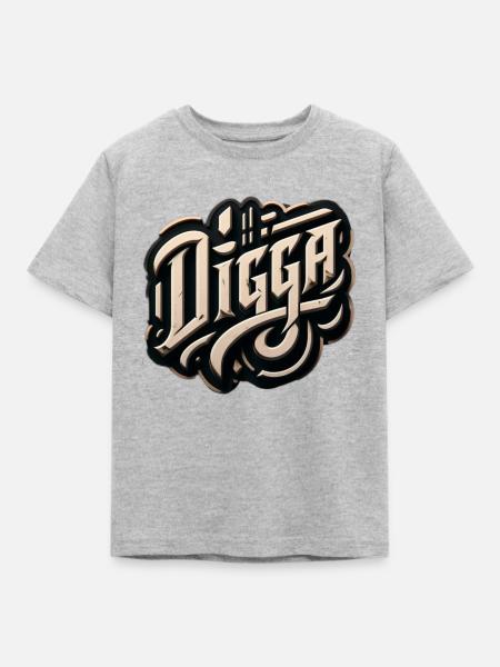 Digga - Kinder T-Shirt - Grau meliert