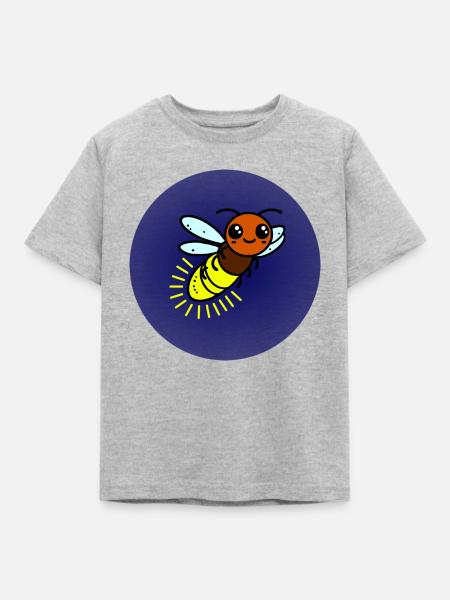 glühwürmchen - Kinder T-Shirt - Grau meliert