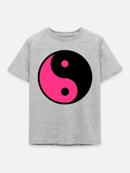 Yin Yang - Kinder T-Shirt - Grau meliert