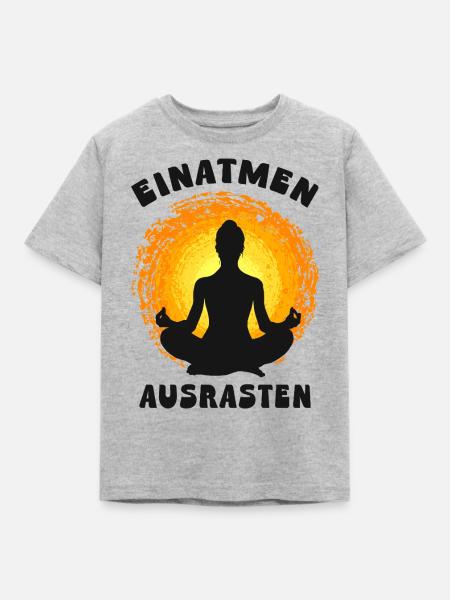 Einatmen Ausrasten - Kinder T-Shirt - Grau meliert