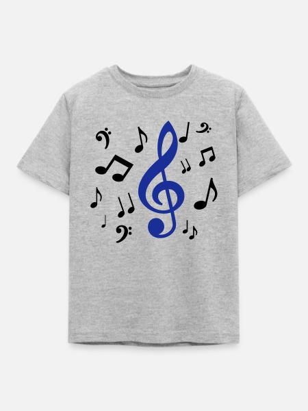 noten - Kinder T-Shirt - Grau meliert