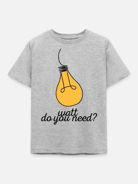 Elektriker: Watt do you need? - Kinder T-Shirt - Grau meliert
