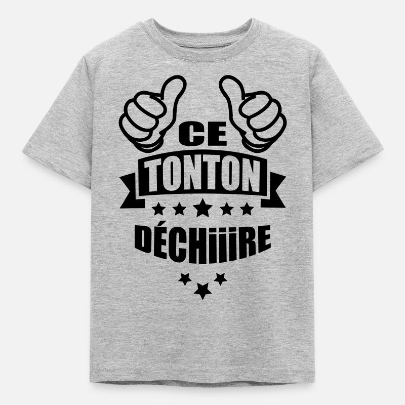 ce tonton déchire - T-shirt Enfant - gris chiné