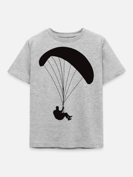 Gleitschirmflieger Fallschirmspringer - Kinder T-Shirt - Grau meliert