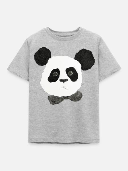 Panda - Kids' T-Shirt - heather grey