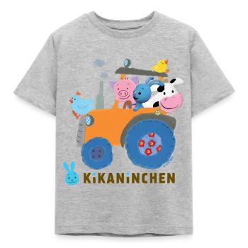 KiKANiNCHEN Ausflug Mit Traktor - Kinder T-Shirt - Grau meliert - Vorne - AI Model Kid Male (0cm)