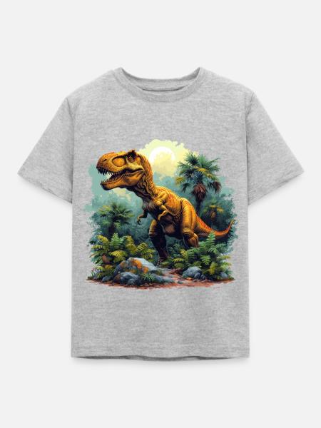 T-Rex - Kinder T-Shirt - Grau meliert