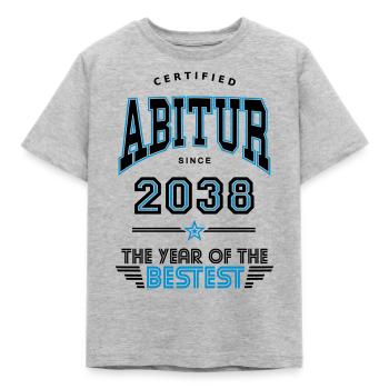 Certified Abitur 2038 Einschulung 1. Klasse - Kinder T-Shirt - Grau meliert - Vorne - AI Model Kid Male (0cm)