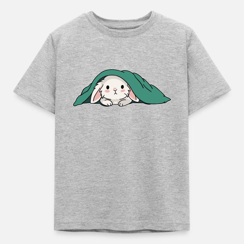 Rabbit under the blanket - Kids' T-Shirt - heather grey