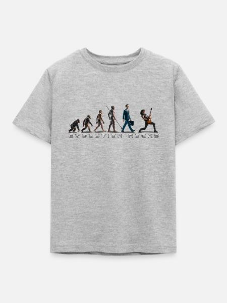 Evolution Guitar Player - Kinder T-Shirt - Grau meliert