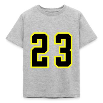 23 Number Jersey - Kids' T-Shirt - heather grey - Front - AI Model Kid Male (0cm)