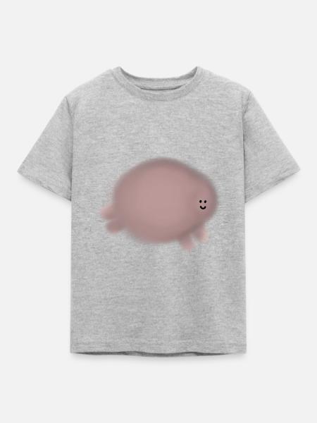 Flauschig - Kinder T-Shirt - Grau meliert