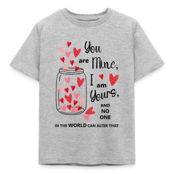 True Love & Romance Quote - Kids' T-Shirt - heather grey - Front - AI Model Kid Male (0cm)