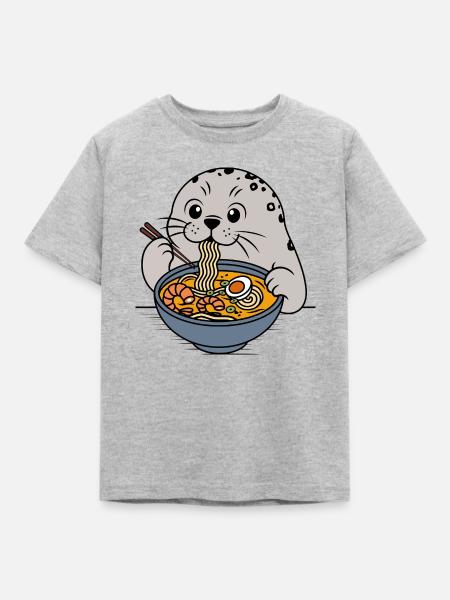 Ramen-Robbe - Kinder T-Shirt - Grau meliert