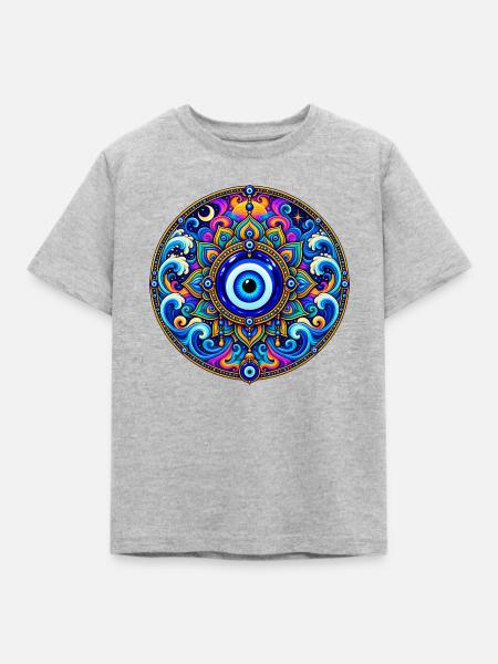 Nazar Boncuk - Kinder T-Shirt - Grau meliert