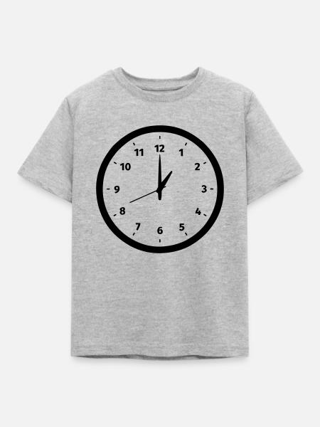 Uhr - Kinder T-Shirt - Grau meliert