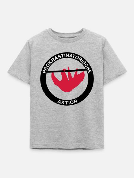 Prokrastinatorische Aktion - Kinder T-Shirt - Grau meliert