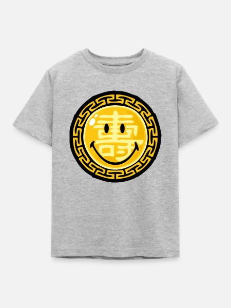 Smiley Chinese Zodiac - Kinder T-Shirt - Grau meliert