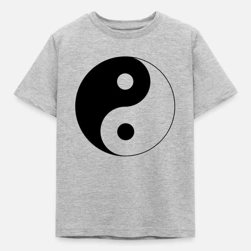 Yin Yang Design - Kinder T-Shirt - Grau meliert