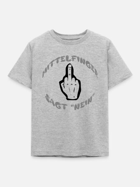 Mittelfinger sagt "nein" - Kinder T-Shirt - Grau meliert