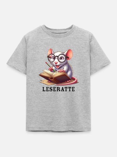Leseratte - Kinder T-Shirt - Grau meliert