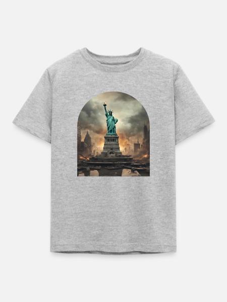 Freiheitsstatue - Kinder T-Shirt - Grau meliert