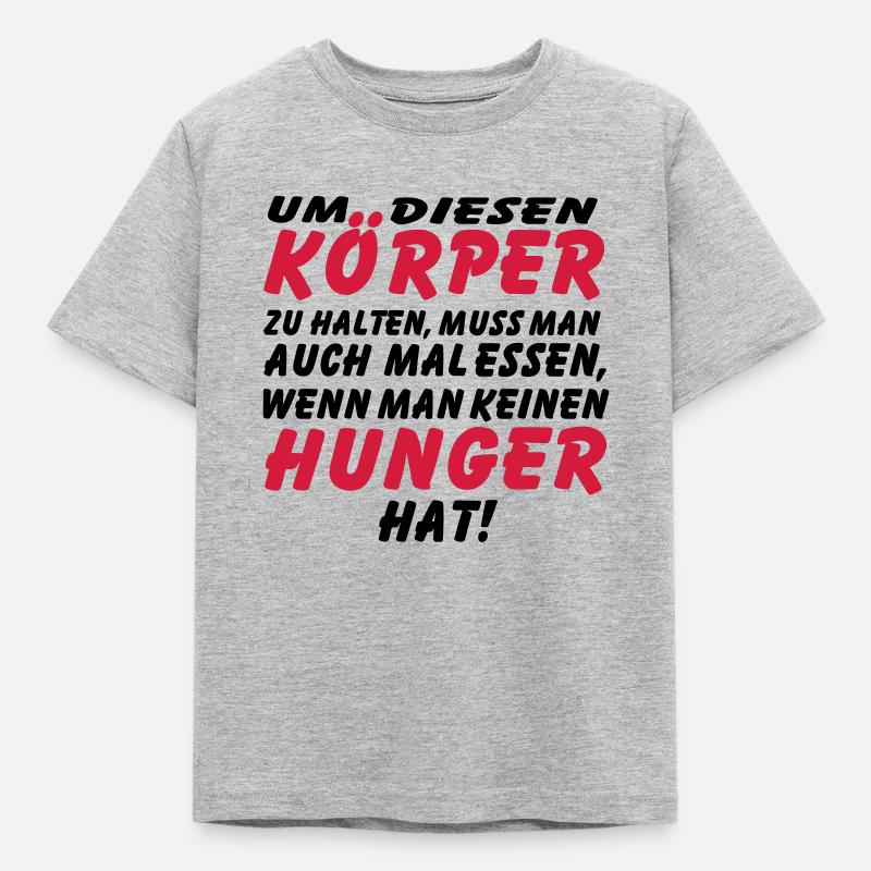 koerper_hunger_vec_2 de anl - Kinder T-Shirt - Grau meliert