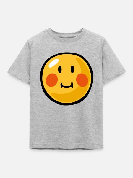Smiley blushed - Kinder T-Shirt - Grau meliert