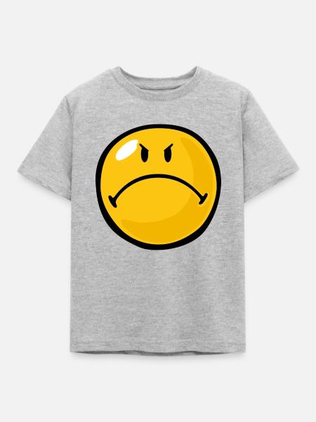 Smiley Anger Riled - Kinder T-Shirt - Grau meliert