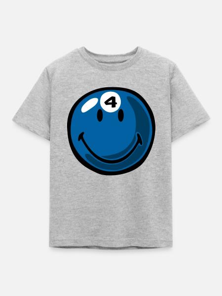 Smiley Pool Ball 4 - Kinder T-Shirt - Grau meliert