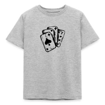 Cards Game - Kids' T-Shirt - heather grey - Front - AI Model Kid Male (0cm)