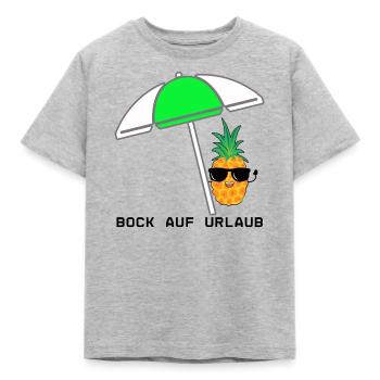 Cool pineapple with parasol and sunglasses - Kids' T-Shirt - heather grey - Front - AI Model Kid Male (0cm)