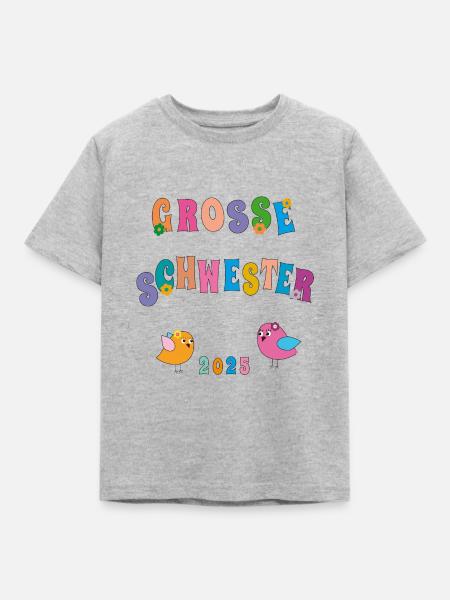 große Schwester - Kinder T-Shirt - Grau meliert